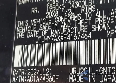 2015 Lexus Lx 570 from USA, damaged, VIN JTJHY7AXXF4167464